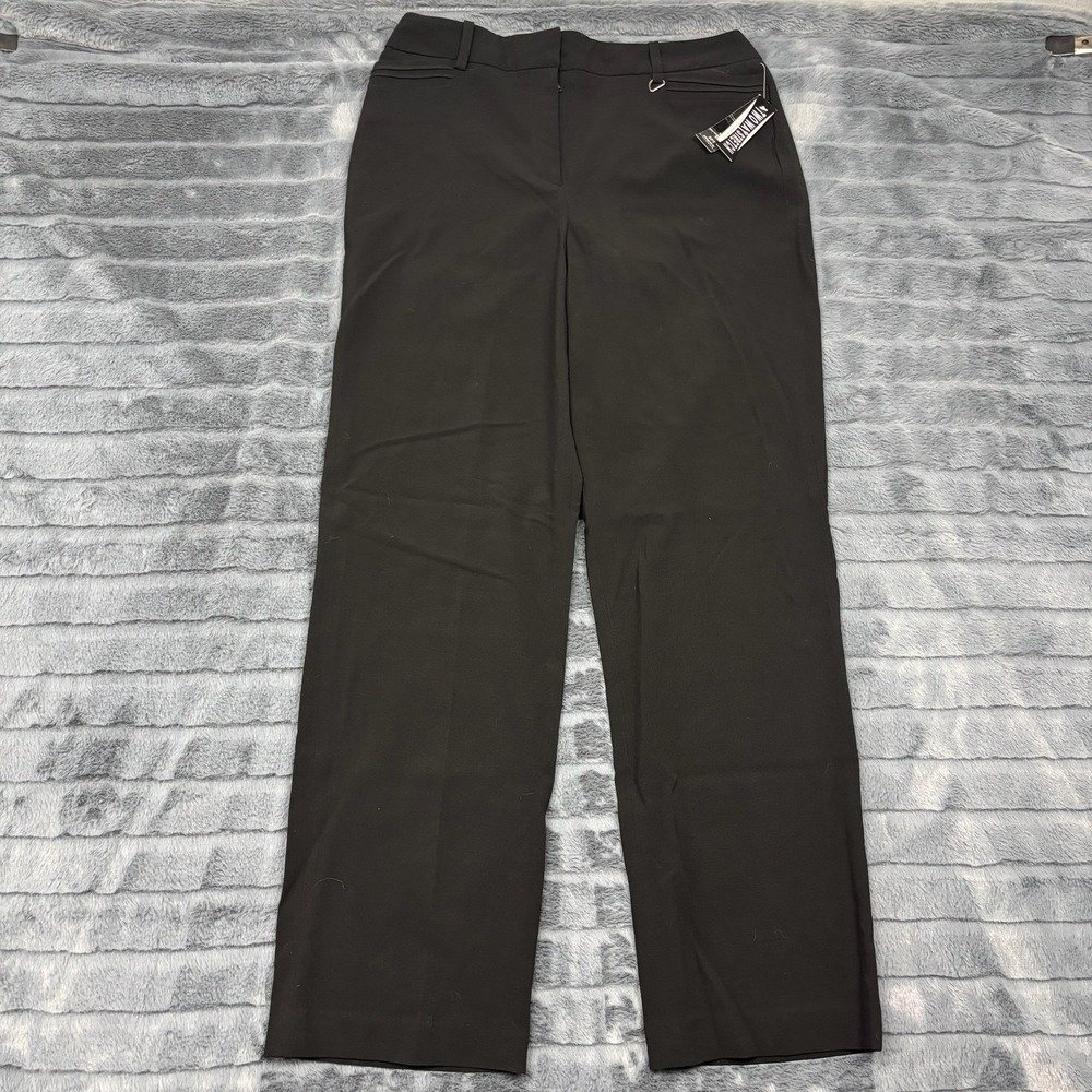 Larry Levine Womens Black Two-Way Stretch Straight Leg Dress Pants 8 SP4S1383J